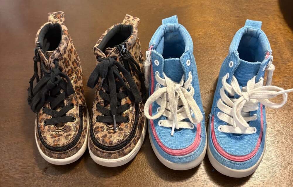 2 Pr Lot Billy High Top Sneakers Toddler 9M Blue Pink & Cheetah